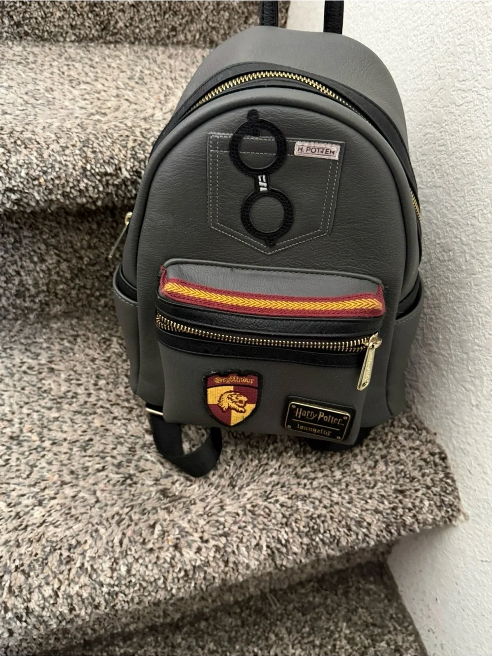 Harry Potter Gryffindor Mini Backpack - Dark Gray with Red & Gold Trim loungefly